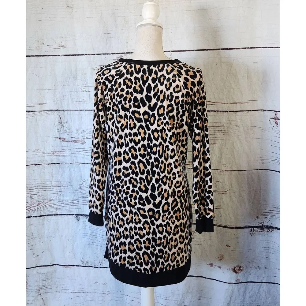 Kate Spade Animal Print‎ Velour Sleep Shirt Size Small
